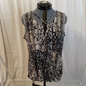Sleeveless Faux Wrap Thalia Sodi Shirt Sz M